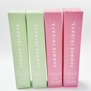 4pcs( Sweet Mint 2+Pink Sugar 2)Summer Fridays Lip Butter Balm Conditioning Lip